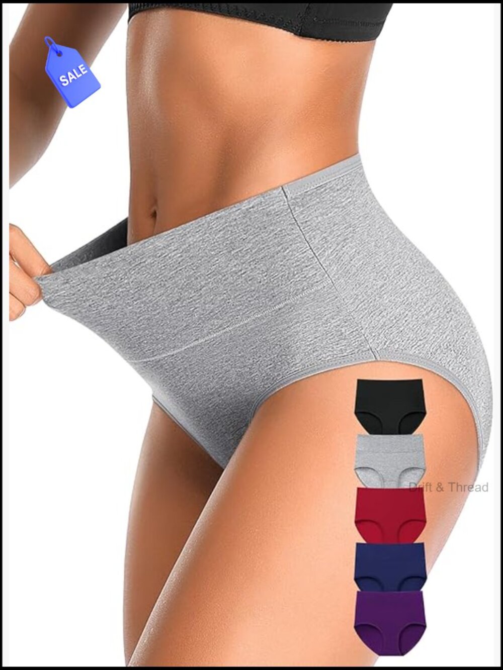 Large High Waisted Cotton Briefs 5 Pack Tummy Control Postpartum Panties
